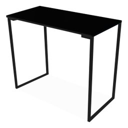 Mesa Apoio Preta Escritório Industrial Base Tampo Preto 90cm - 3