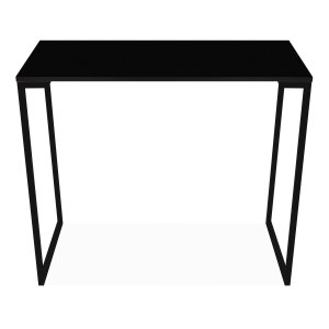 Mesa Apoio Preta Escritório Industrial Base Tampo Preto 90cm