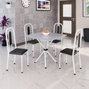 Ver imagem 1 de Conjunto para Sala de Jantar com 4 Cadeiras Lívia Branco/Preto