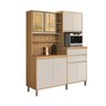 Armário Gabi Cozinha Compacta Vidro Reflecta Mdf Resistente:off White - 1