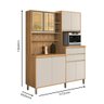 Armário Gabi Cozinha Compacta Vidro Reflecta Mdf Resistente:off White - 3