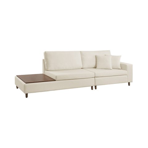 Sofá Living Lotus com Apoio Lateral Esquerda 2,89m em Linho