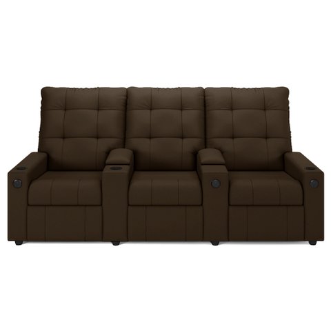 Poltrona do Papai Reclinável Mallie 3 Lugares Baú Usb Fh9 Veludo Marrom - Mpozenato