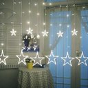 Ver imagem 1 de Cascata Estrela Pisca 138 Leds 8 Funções 2,5m Branco Frio 127v Uso Interno 14735-pl
