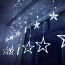 Ver imagem 3 de Cascata Estrela Pisca 138 Leds 8 Funções 2,5m Branco Frio 127v Uso Interno 14735-pl