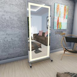 Espelho Grande Base Móvel C/ Luz Led 180x80cm Corpo Inteiro - 1