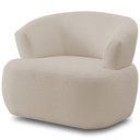 Ver imagem 1 de Poltrona Giratória Orgânica para Sala Living Florea M05 Bouclê Creme - Lyam Decor