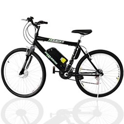 Bicicleta Elétrica TecCity 19a/h Motor Dianteiro 350w:Preto com Amortecedor - 1