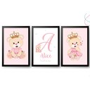 Ver imagem 2 de Kit com 3 Quadros Decorativos do Tema Ursinha Princesa:Branca