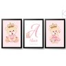 Kit com 3 Quadros Decorativos do Tema Ursinha Princesa:Branca - 2