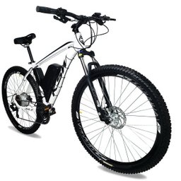Bicicleta Elétrica T2 19a/h Motor Traseiro 350w:Branco/19 - 1