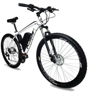Bicicleta Elétrica T2 19a/h Motor Traseiro 350w:Branco/21