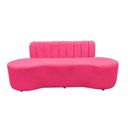 Ver imagem 4 de Sofá 3 Lugares Orgânico Curvo Madrid 180cm Couro Rosa Pink