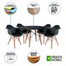 Mesa de Jantar Redonda Eiffel Eames em Madeira 110cm Preta com 4 Poltronas Pretas - 2