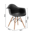 Ver imagem 6 de Mesa de Jantar Redonda Eiffel Eames em Madeira 110cm Preta com 4 Poltronas Pretas