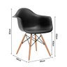 Mesa de Jantar Redonda Eiffel Eames em Madeira 110cm Preta com 4 Poltronas Pretas - 6