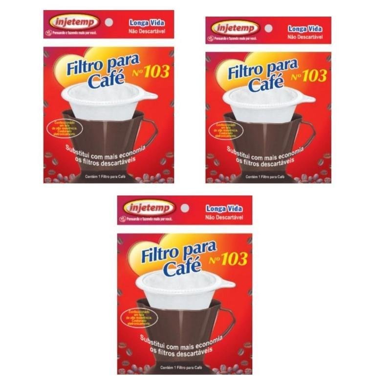 Kit Com 3 Coador Filtro De Pano Sintético Para Café 103 - 1