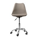 Ver imagem 4 de Cadeira Office Saarinen Giratória Base Cromada com Rodízio e Ajuste de Altura Bege