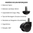 Ver imagem 3 de Rodízio Giratório de Nylon Reforçado P/ Cadeira de Escritório
