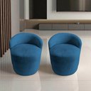 Ver imagem 1 de Kit 2 Poltronas Decorativa Yara Orgânica Bouclé Azul Marinho
