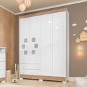 Ver imagem 2 de Guarda-Roupa Infantil 153cm 4 Portas 2 Gavetas Fofinho I03 Flex Branco/Cartagena - Mpozenato