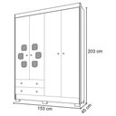 Ver imagem 4 de Guarda-Roupa Infantil 153cm 4 Portas 2 Gavetas Fofinho I03 Flex Branco/Cartagena - Mpozenato