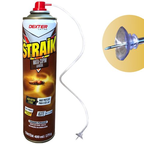 Mata Cupim Madeira Porta Aerosol Straik com Aplicador 400ml Dexter Latina