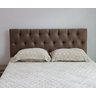 Cabeceira Estofada Capitonê Queen 160x50cm Cappuccino com Botões na Mesma Cor - Fixa na Parede - 1