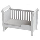 Ver imagem 3 de Berço Americano Mirelle e Guarda Roupa New Selena 4 Portas Branco Brilho com Colchão Ortobom –
