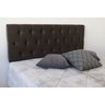 Cabeceira Estofada Queen Capitonê 1,60m X 60cm na Cor Cinza Grafite - com Botões na Mesma Cor - 2