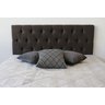 Cabeceira Estofada Queen Capitonê 1,60m X 60cm na Cor Cinza Grafite - com Botões na Mesma Cor - 1