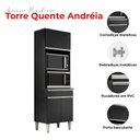 Ver imagem 4 de Armário Paneleiro Torre Quente 2 Fornos Andréia Preto Fosco - Ajl