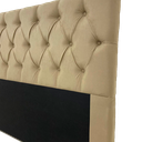 Ver imagem 2 de Cabeceira Queen Modelo Fixa no Box 160x117cm na Cor Bege com Botões na Mesma Cor - Tecido em Veludo