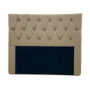 Ver imagem 1 de Cabeceira Queen Modelo Fixa no Box 160x117cm na Cor Bege com Botões na Mesma Cor - Tecido em Veludo
