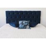 Cabeceira King em Capitonê 190x50cm Azul Marinho com Botões Na Mesma Cor do Tecido - Fixa Na Parede - 1