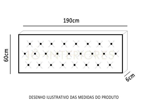 Cabeceira Estofada Em Tecido Veludo 190x60cm Na Cor Azul Turquesa Com Botões Na Mesma Cor do Tecido - 2