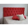 Cabeceira King Com Tecido Em Veludo Vermelho 1,95m x 50cm Com Botões de Cristal - 1