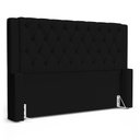 Ver imagem 1 de Cabeceira Atena para Cama Box Casal Padrão 140cm Capitonê com Frame Suede Preto - Desk Design