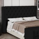Ver imagem 2 de Cabeceira Atena para Cama Box Casal Padrão 140cm Capitonê com Frame Suede Preto - Desk Design