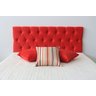 Cabeceira Estofada King Capitonê Com Painel de 1,95m x 60cm Vermelho Com Botões na Mesma Cor - 1