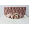 Cabeceira King em Veludo Liso na Cor Rosa Nude 1,95m X 60cm com Botões na Mesma Cor que o Tecido - 1