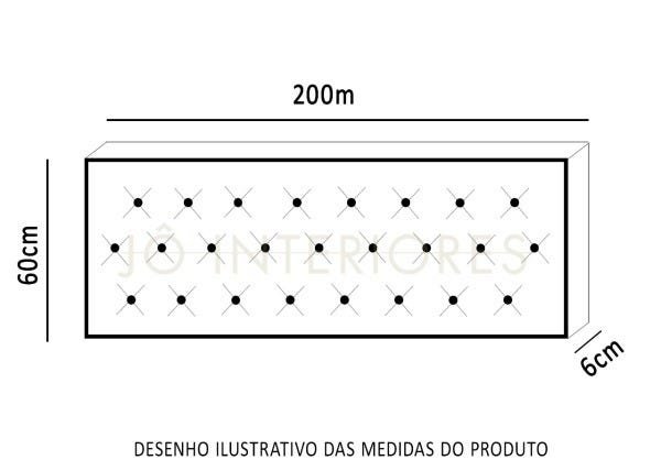 Cabeceira Estofada de King Na Cor Marrom 2,00m x 60cm Com Botões Na Mesma Cor Que o Tecido - 3