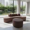 Ver imagem 2 de Sofá Modular Orgânico Monterrey 260cm + Puff Bouclé Capuccino
