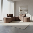 Ver imagem 3 de Sofá Modular Orgânico Monterrey 260cm + Puff Bouclé Capuccino