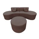 Ver imagem 4 de Sofá Modular Orgânico Monterrey 260cm + Puff Bouclé Capuccino