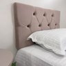 Cabeceira Estofada para Camas de Solteiro 90x50 Cor Rosa Nude com Botões de Cristal - Alto Conforto - 3