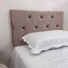 Cabeceira Estofada para Camas de Solteiro 90x50 Cor Rosa Nude com Botões de Cristal - Alto Conforto - 2