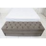 Puf Baú com Gaveta Queen 160x50x45cm na Cor Camurça com Botões na Mesma Cor - 2