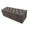 Puf Baú com Gaveta King Estofado na Camurça 195x50x45cm Botões na Mesma Cor - 1