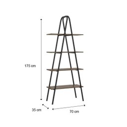 Estante Tampo Madeirada Tubos Pretos Carraro - 2 Estante Tampo Madeirada Tubos Pretos Carraro - 2